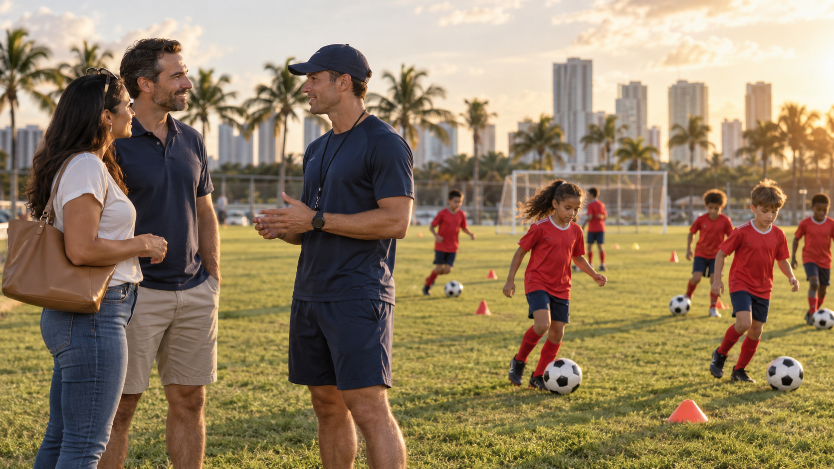Parents learning how to choose a soccer program for their child in Miami