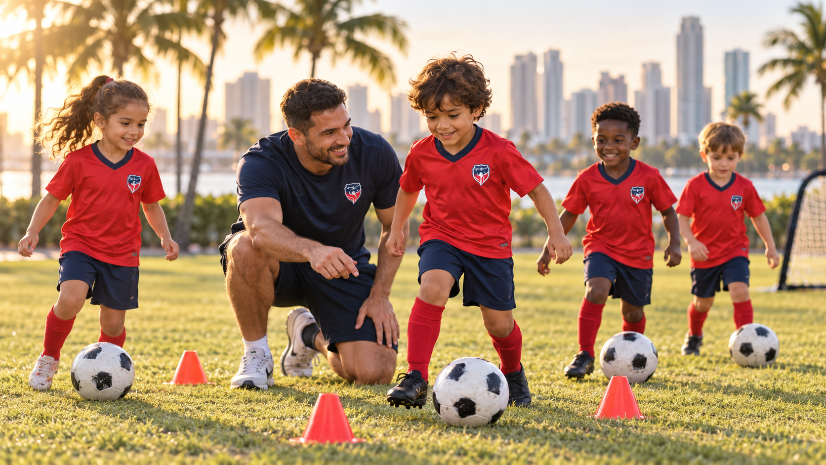 Young Atlético Fortaleza players building confidence through soccer